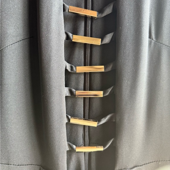 Bebe Sleeveless Gold Bar Black Jumpsuit Size XS - Picture 7 of 13